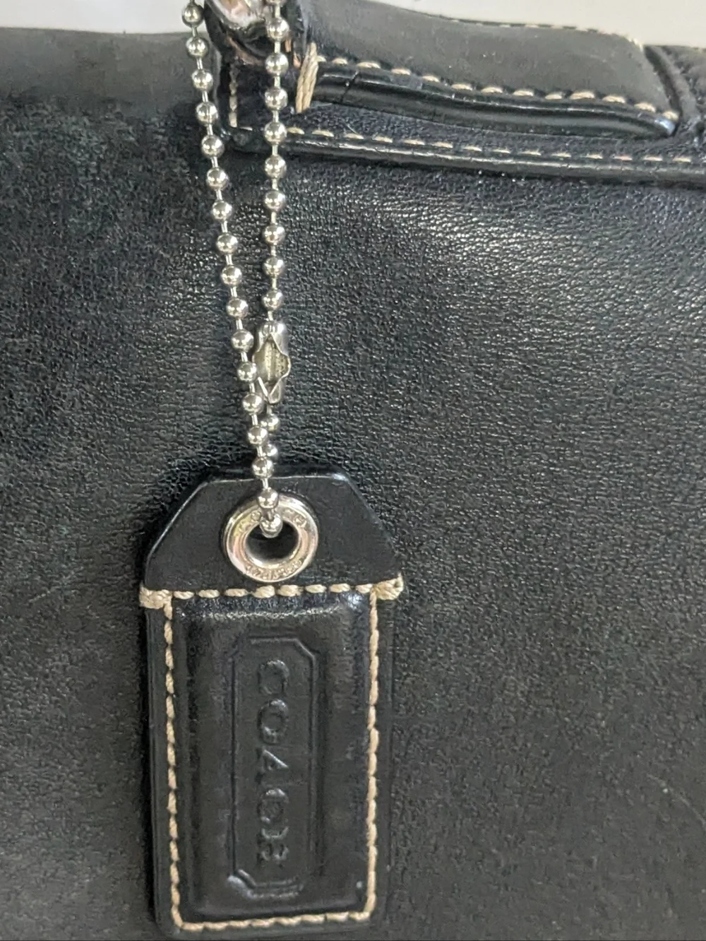 Coach Black Leather Laptop Messenger Bag with Silver Hardware E0993 70095